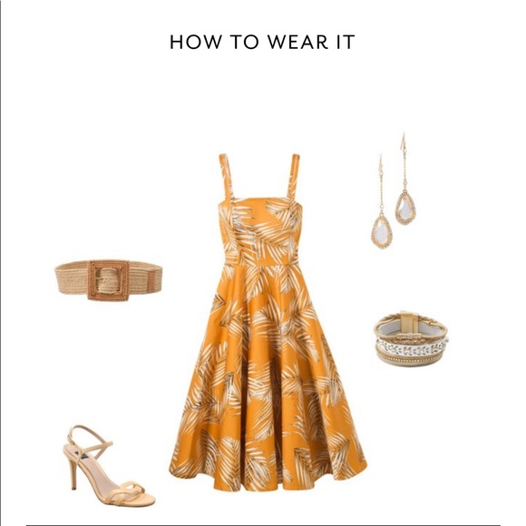 WHBM Island 🌴 Palm print midi dress - Picture 4 of 5